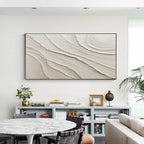White Layered Wave Abstract Painting