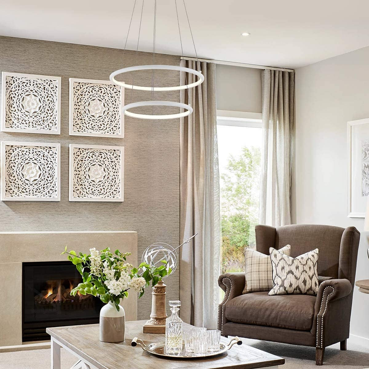 Modern Metal Ring Pendant Light